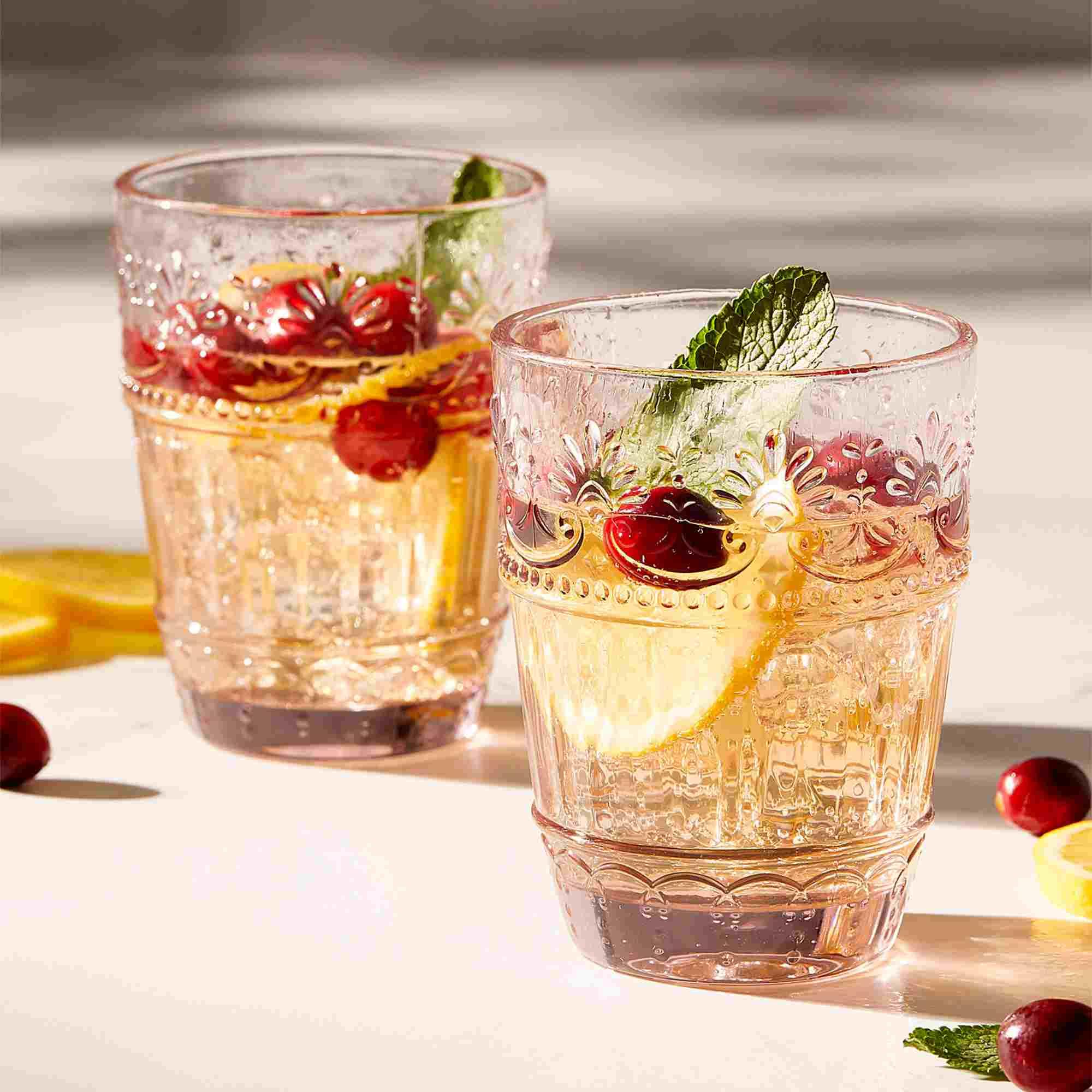 Embossed Floral Glasses