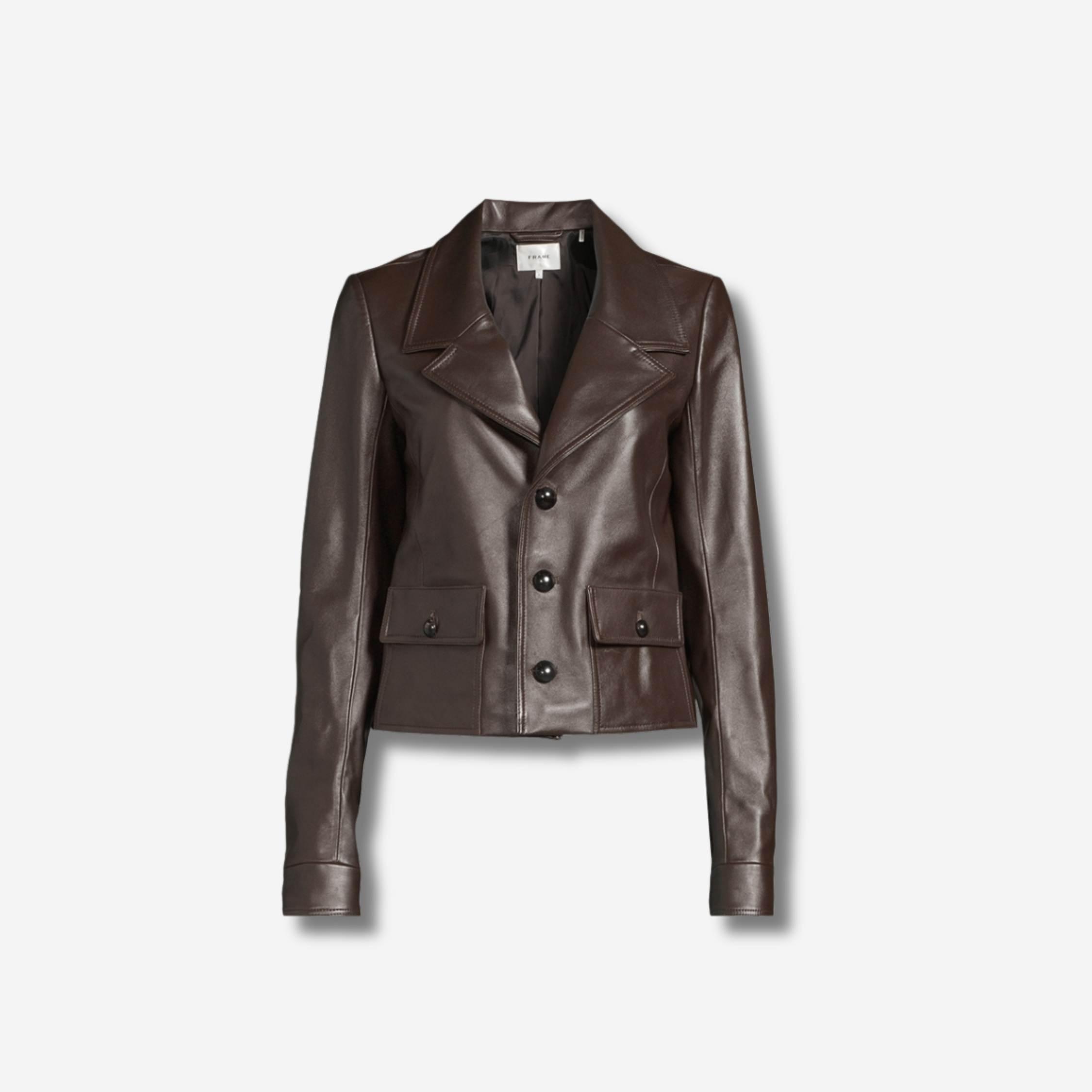 Frame Leather Cuffed Jacket