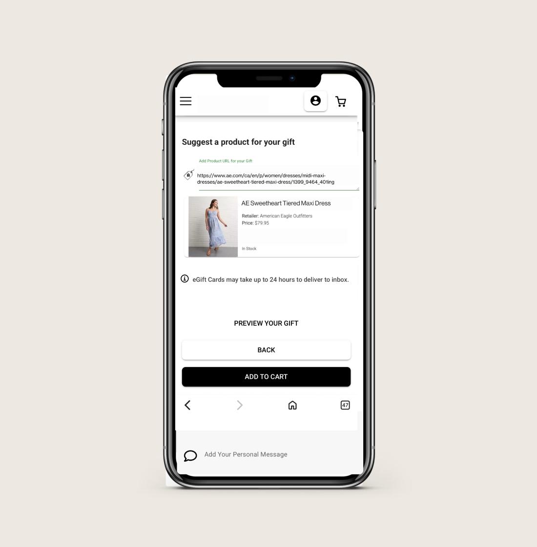 Product screen