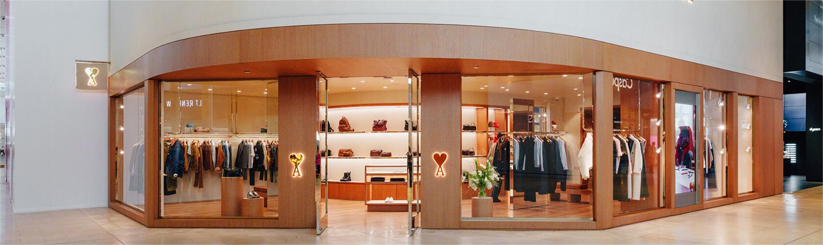Luxury fashion boutique storefront inside Yorkdale Shopping Centre