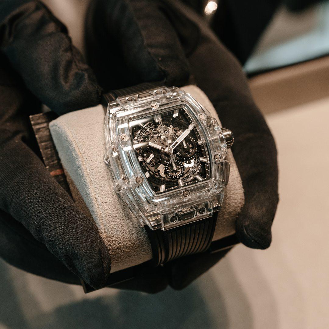 Clear sapphire watch