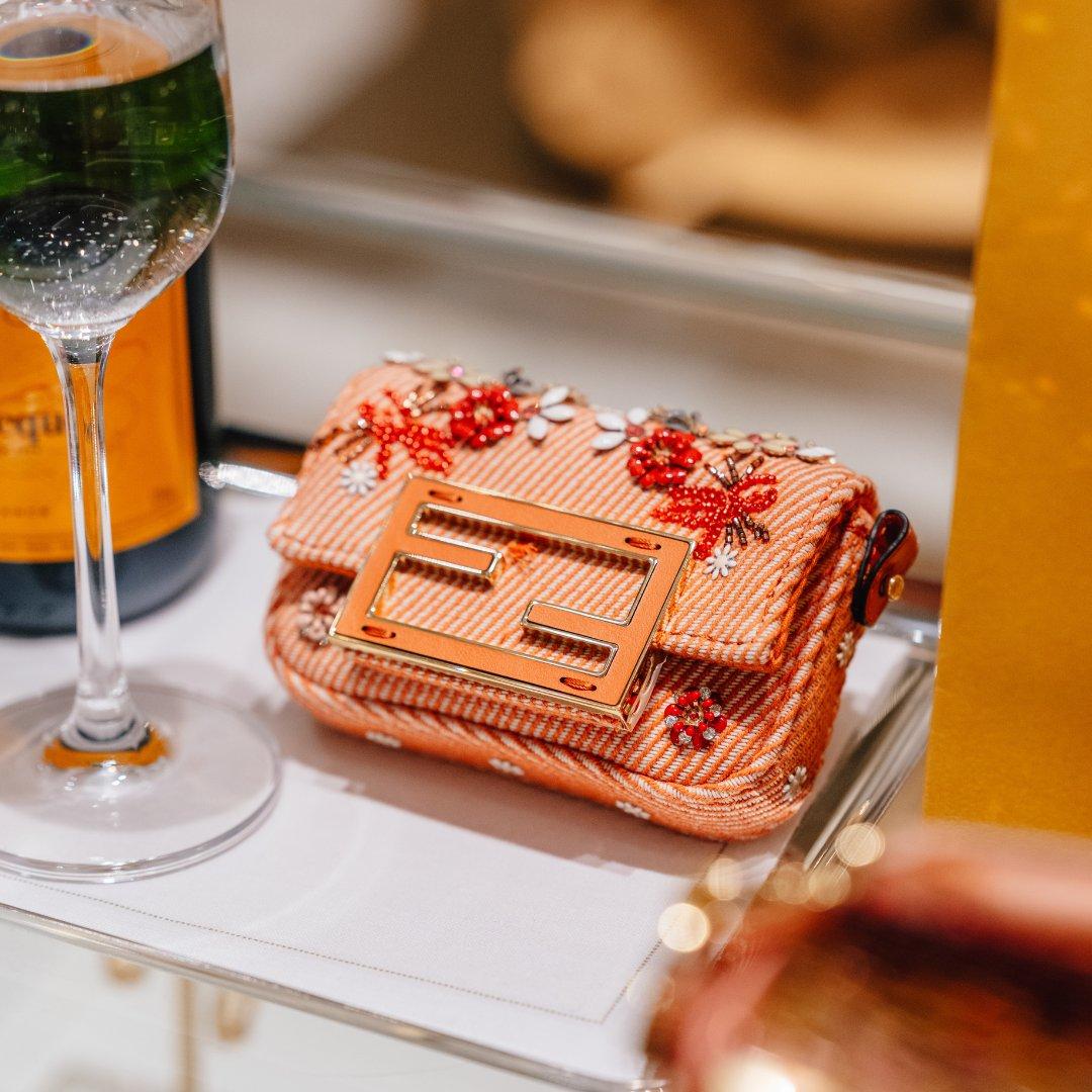 Fendi pink sequin baguette