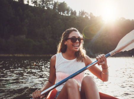 Woman kayaking