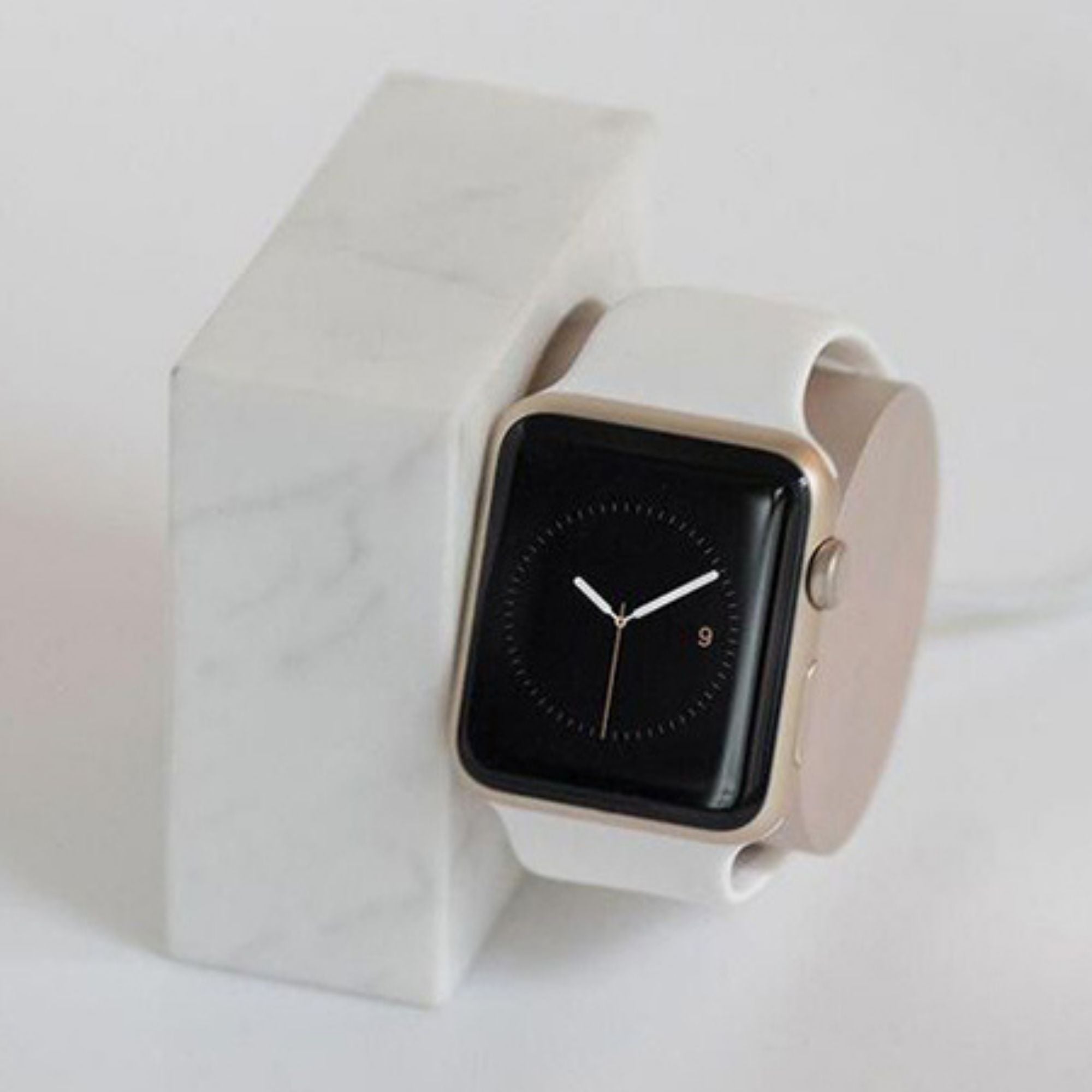 Apple watch and straps on marble block