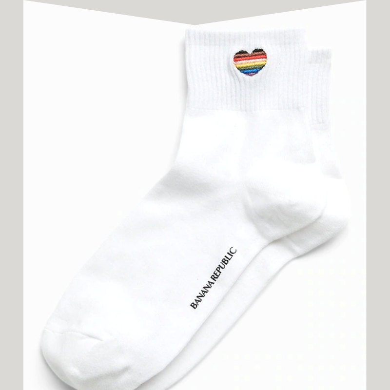 Banana Republic Pride heart socks