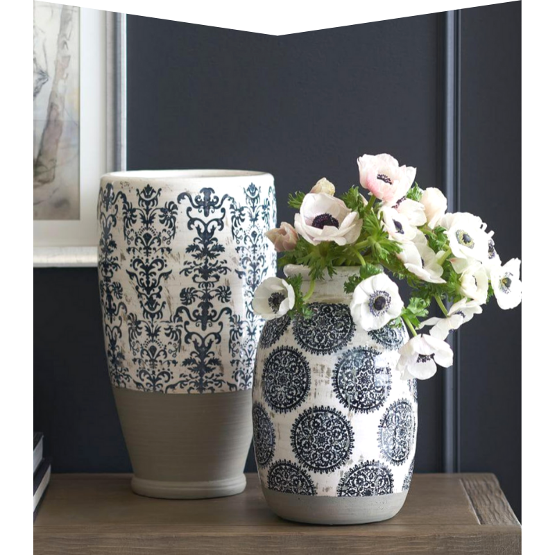 Patterned ceramic vases