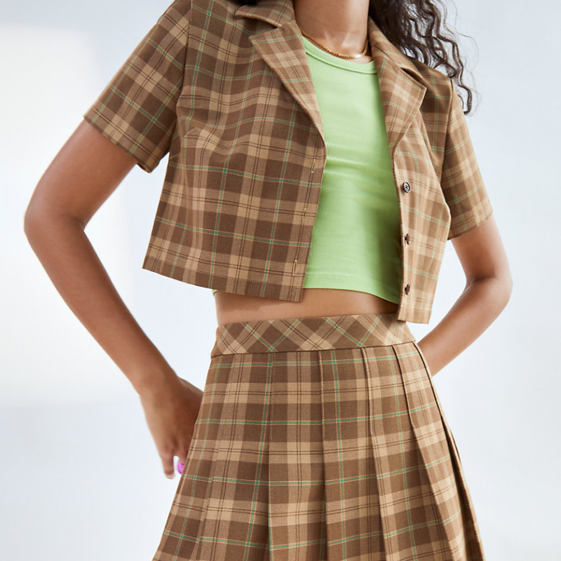 Aritzia plaid jack and skirt