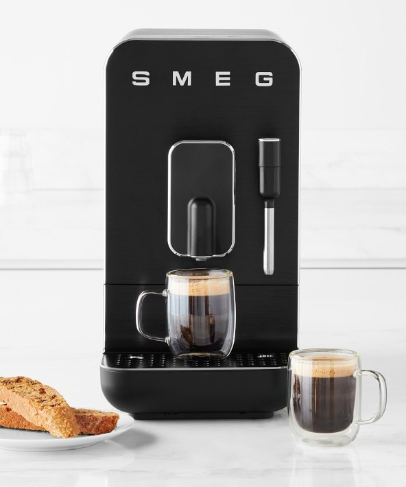 Image of a black SMEG Medium Limited Edition Full Matte Black Fully-Automatic Coffee Machine