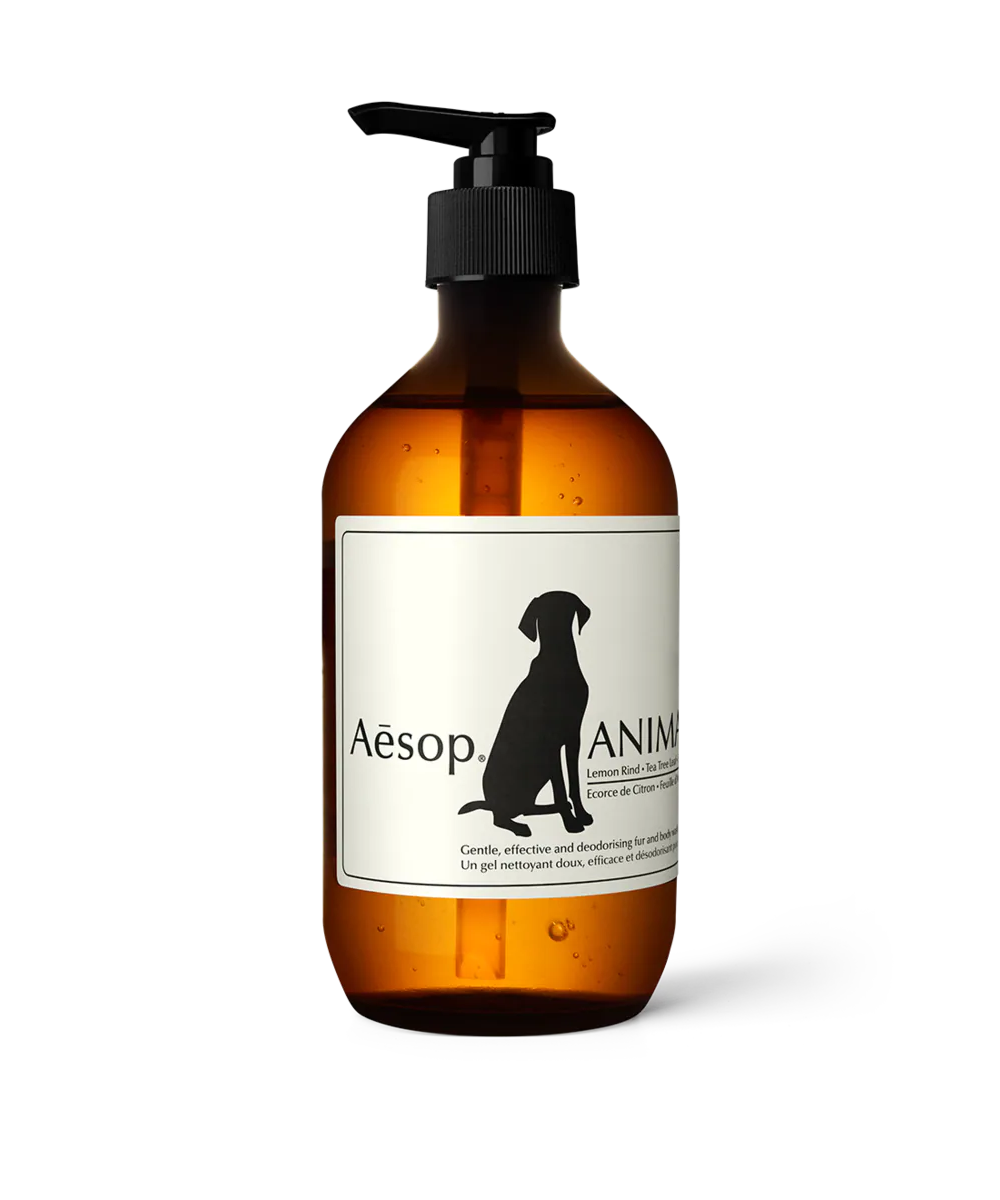 A bottle of Aesop Animal shampoo.