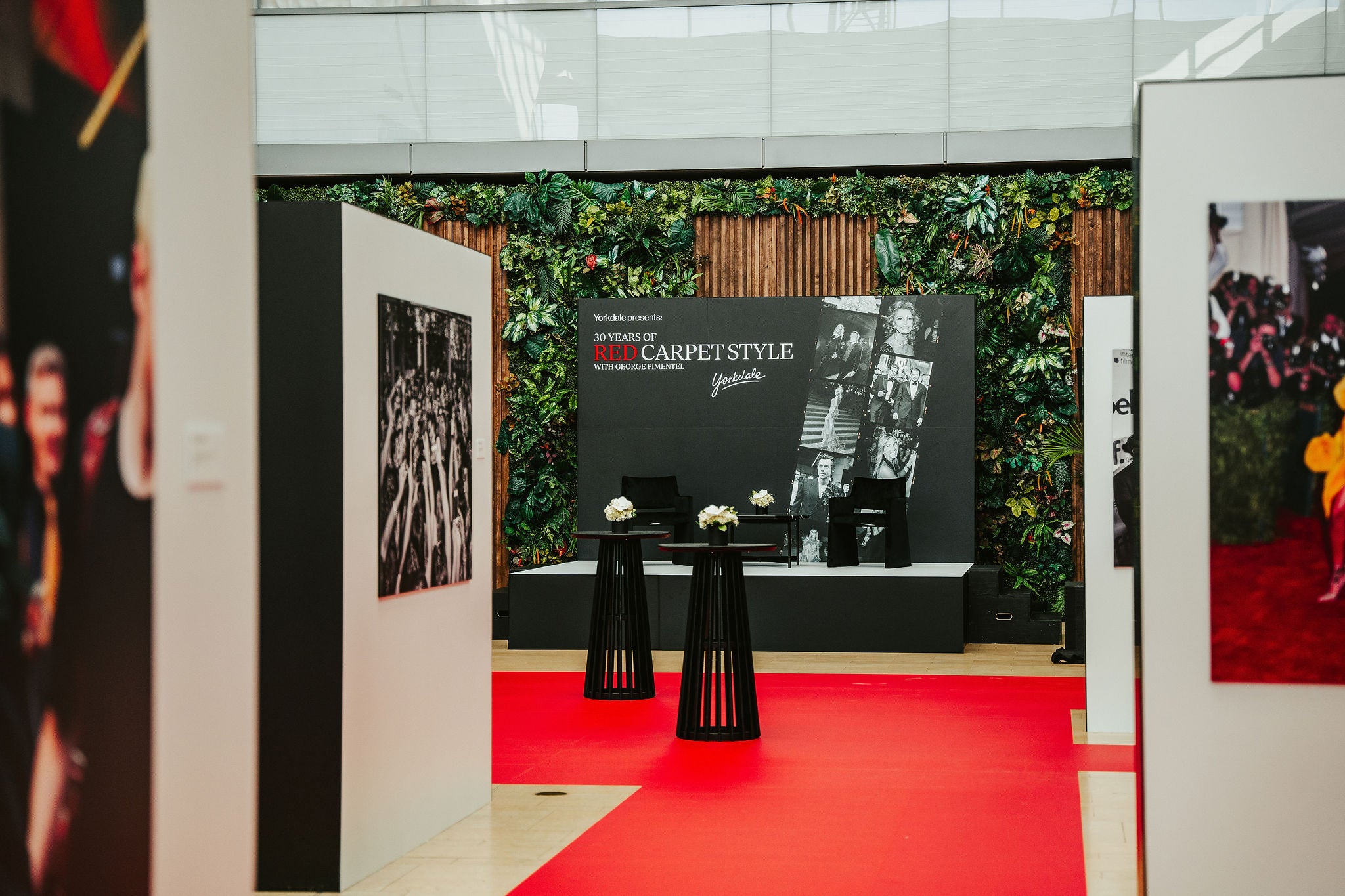 Yorkdale's east court showcasing George Pimentel's fireside chat stage.