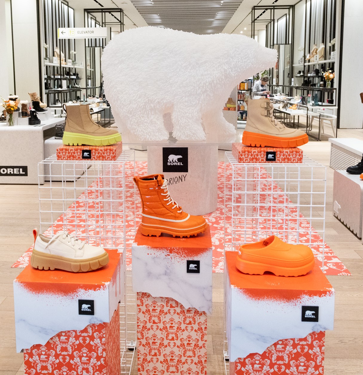 Sorel exclusive pop-up at the Bay, boots, clogs and footwear.