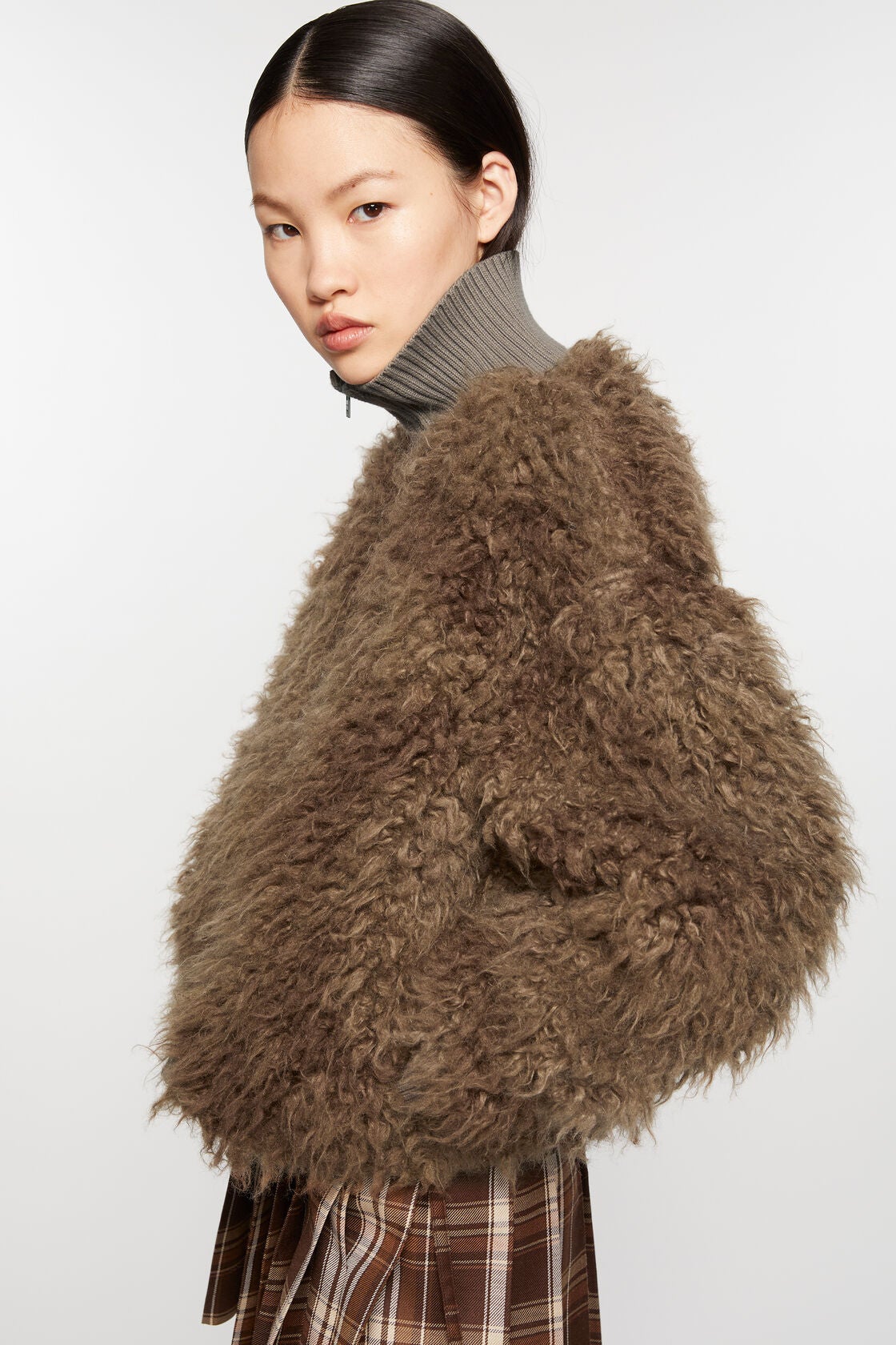 Acne Studios; Fall fur plush coat; 2024