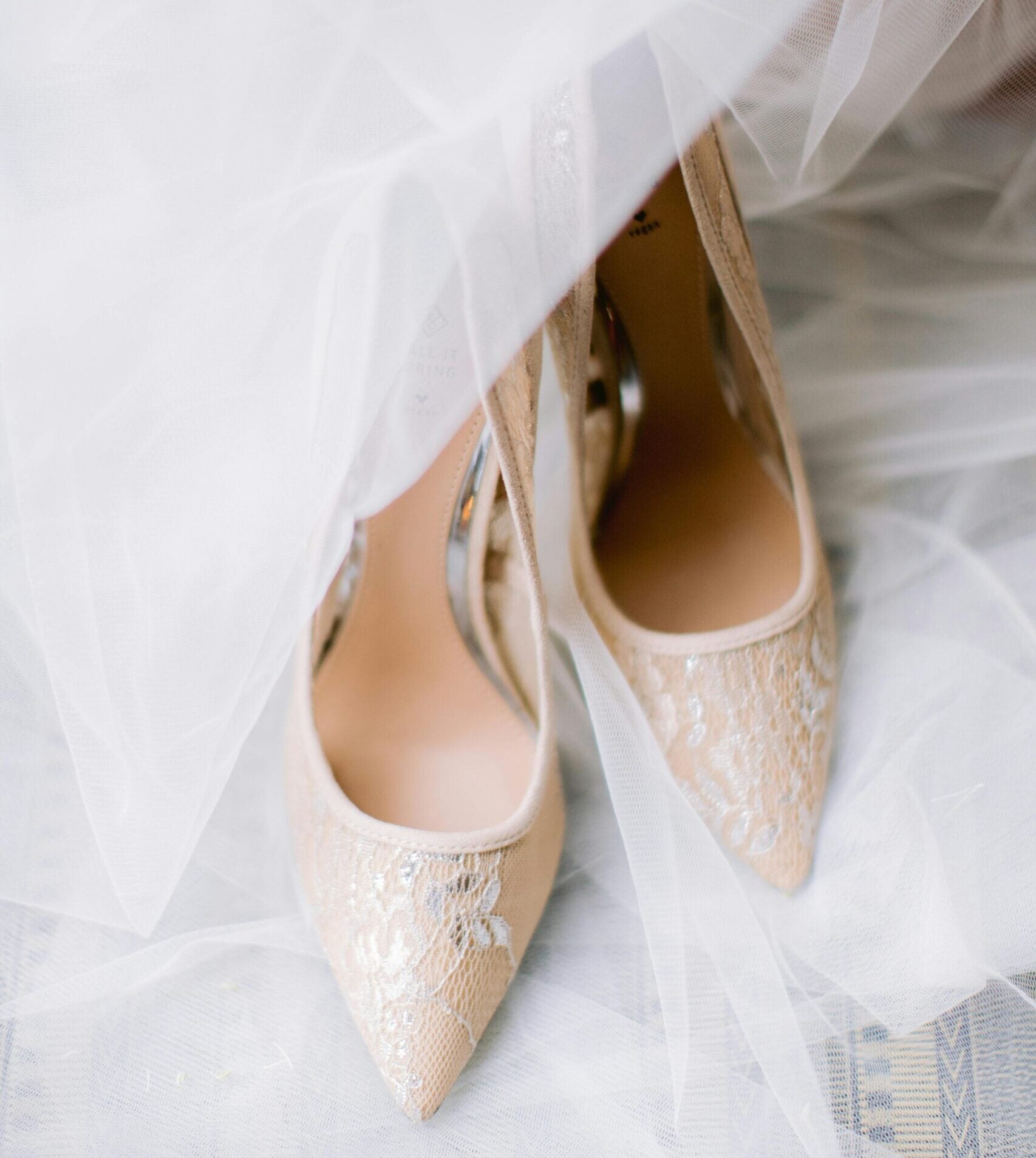 Heels in a wedding dress