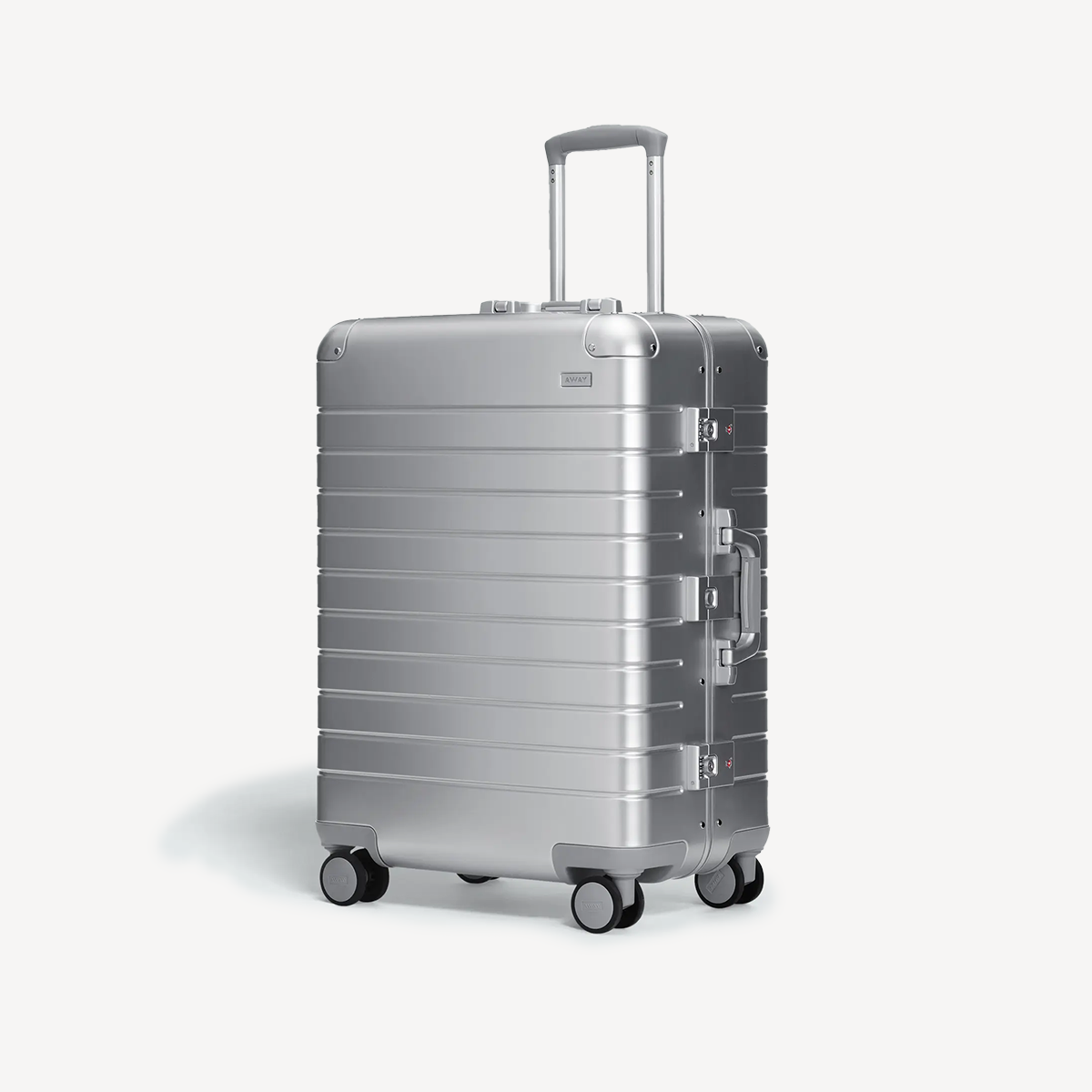 Silver rolling suitcase