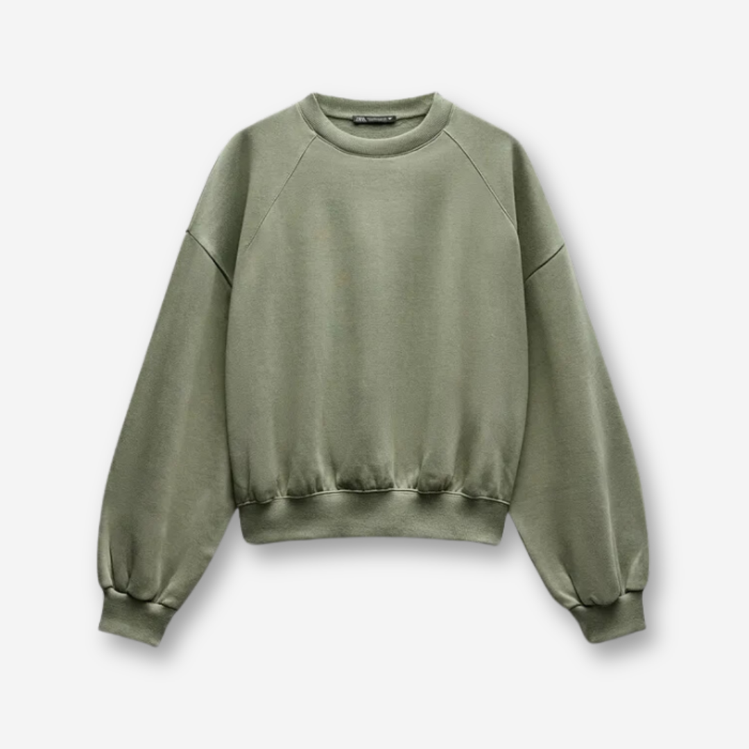 green crewneck sweater